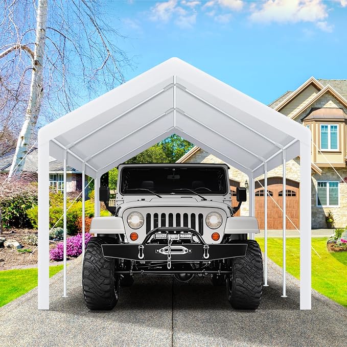 COBIZI Carports 10x20 Heavy Duty Car Tent Garage, Galvanized Frame Car Canopy - Image 7