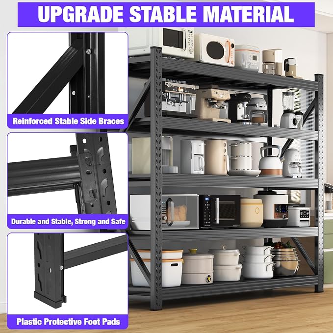 8000LBS Garage Shelving Heavy Duty, 5-Tier 71" H Storage Garage Shelves - Image 3