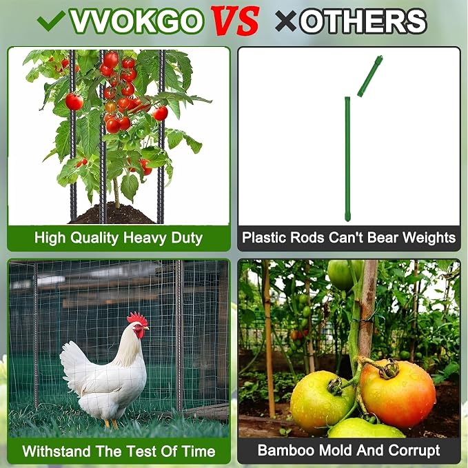 VVOKGO Rebar Stakes 24 Inch Ground Straight Concrete Form Stakes Heavy Duty - Image 4