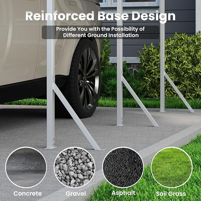 20x20' Heavy Duty Metal Carport – Sturdy Structure, All-Weather Protection - Image 4