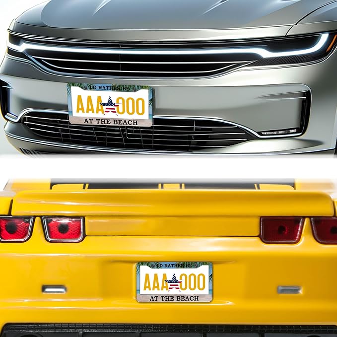 License Plate Frames Multicolor Car License Plate Frame I'd Rather Be at The - Image 8