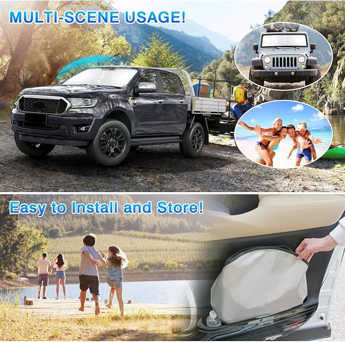T TGBROS Windshield Sun Shade Custom Fit - Image 5