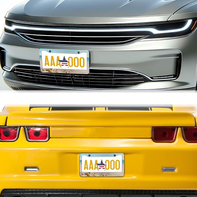Front License Plate Bracket Multicolor License Plate Frames Beach Ocean - Image 8