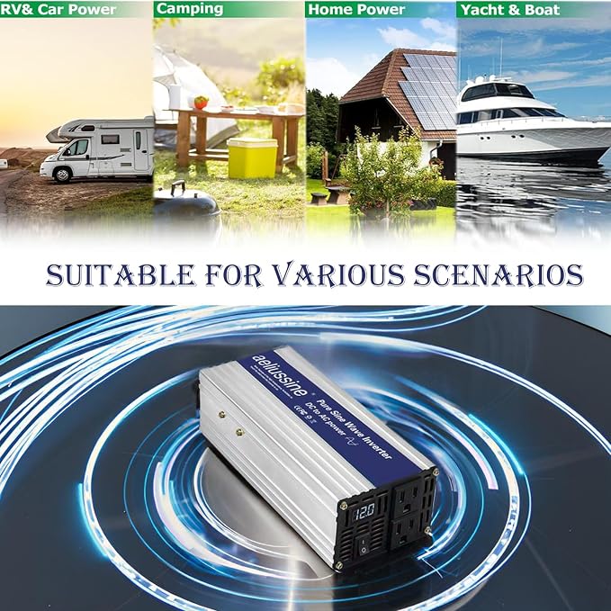 1200W Pure Sine Wave Inverter-36V DC to 110V 120V AC Power Converter - Image 6
