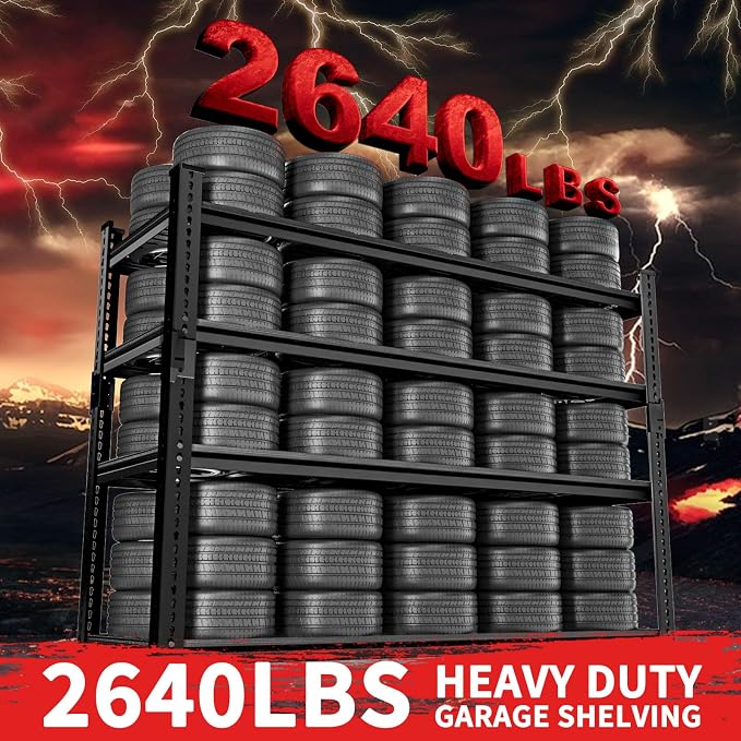 Storage Shelves 3PCS, Garage Shelving Heavy Duty 2640LBS Capacity, 4 Tier - Image 4