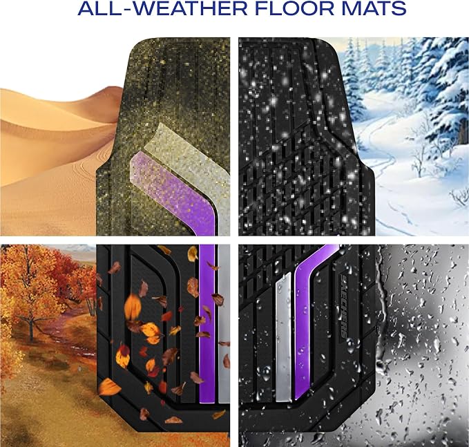 Skechers Heavy Duty Rubber Car Floor Mats, Dual Color Design Floor Mats - Image 7