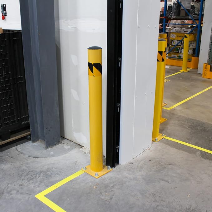 BISupply Safety Bollard Post Parking Barrier 2 Pack - 42in Yellow Pipe Bolt - Image 7