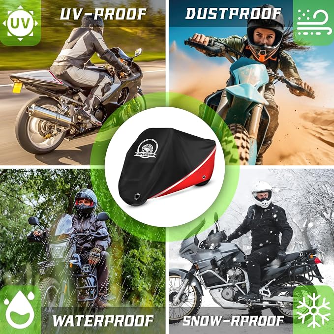 COVERVIN Motorcycle Cover, All Weather Outdoor Waterproof Night Protection - Image 5
