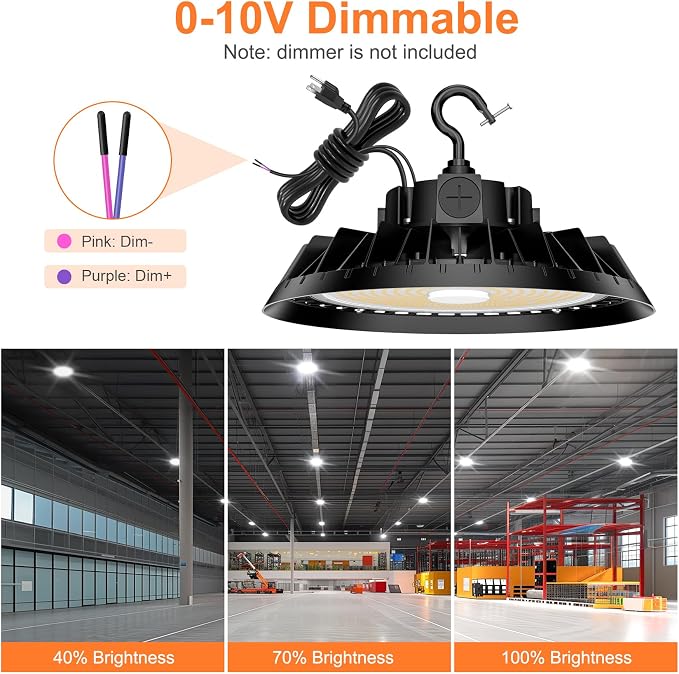 6Pack LED High Bay Lights, 200W UFO High Bay LED Shop Lights, 30000LM - Image 8
