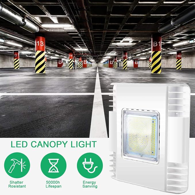 OSTEK LED Gas Station Canopy Light, 150W Carport Ceiling Light 5700K, Outdoor - Image 5