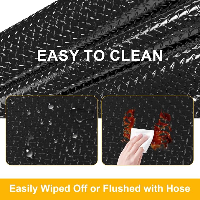 4x6 FT Garage Floor Mat, 2.8mm Thickened Flooring Roll Diamond Plate PVC Rubber - Image 5
