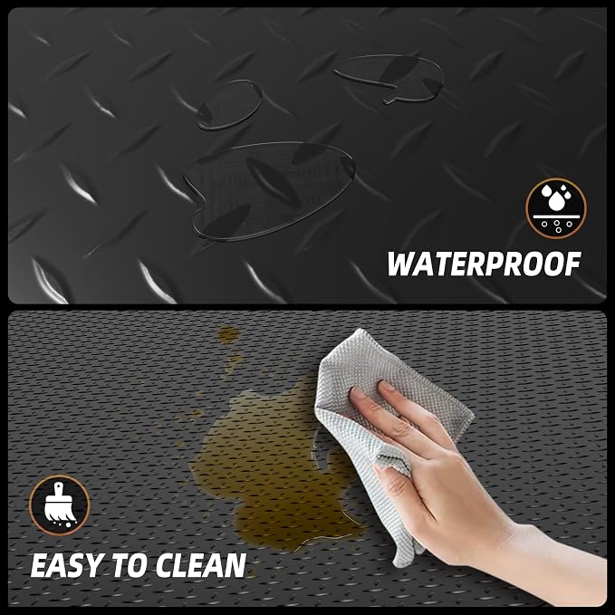 4x6 FT Garage Floor Mat, Thickned Diamond Plate Garage Flooring Roll 24sqtt PVC - Image 3