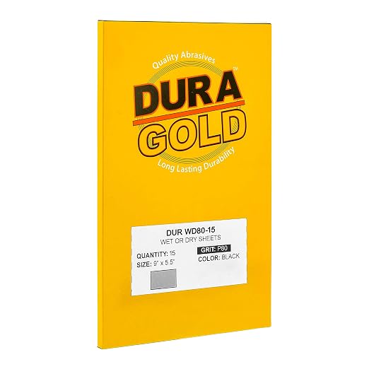 Dura-Gold Premium 80 Grit Wet or Dry Sandpaper Sheets, 5-1/2" x 9", Box of 15 - Image 4