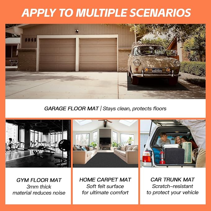 36"x60" Garage Floor Mat & Oil Spill Mat, Heavy Duty Under Car Mat - Image 6