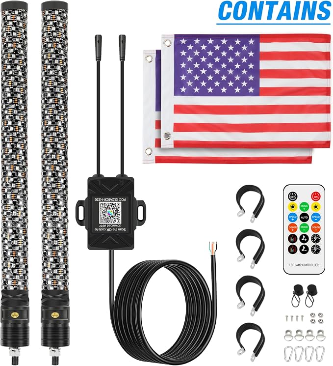 DREAMIZER 2PCS 3FT RGB Whip Lights - Image 6