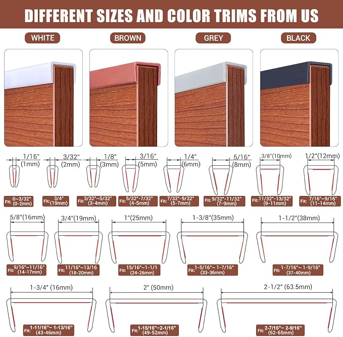 Rubber Edge Trim, Flexible Self-Adhesive U Shaped Peel and Stick Edge Banding - Image 7
