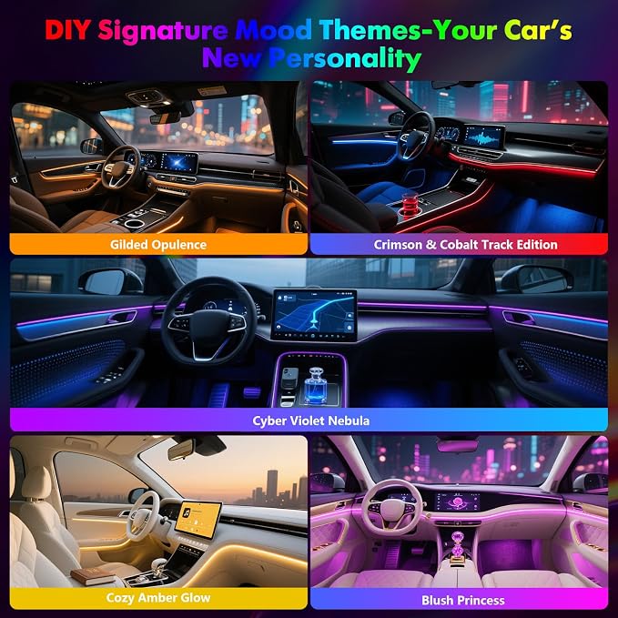 New Version Dreamcolor Acrylic Interior Car Lights 6 in 1 RGB LED Strip Lights - Image 7