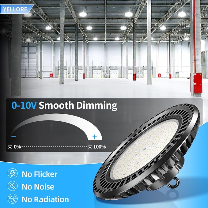9 Pack 400W LED High Bay Light 56000LM 5000K 120VAC UFO Light IP65 Waterproof - Image 4