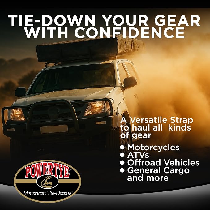 PowerTye 1.5in x 6.5ft Heavy Duty Ratchet Tie-Down Straps - Image 7
