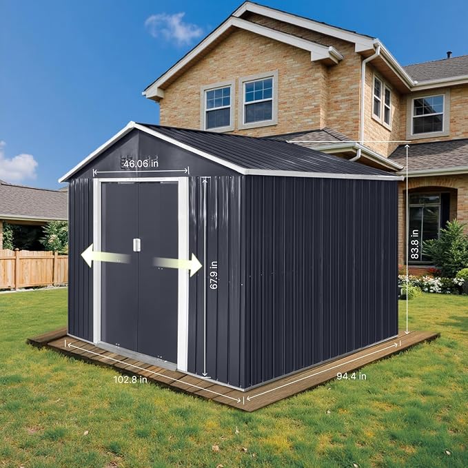 9 x 8.5 Ft Outdoor Storage Shed, Heavy-Duty Metal Shed - Image 8