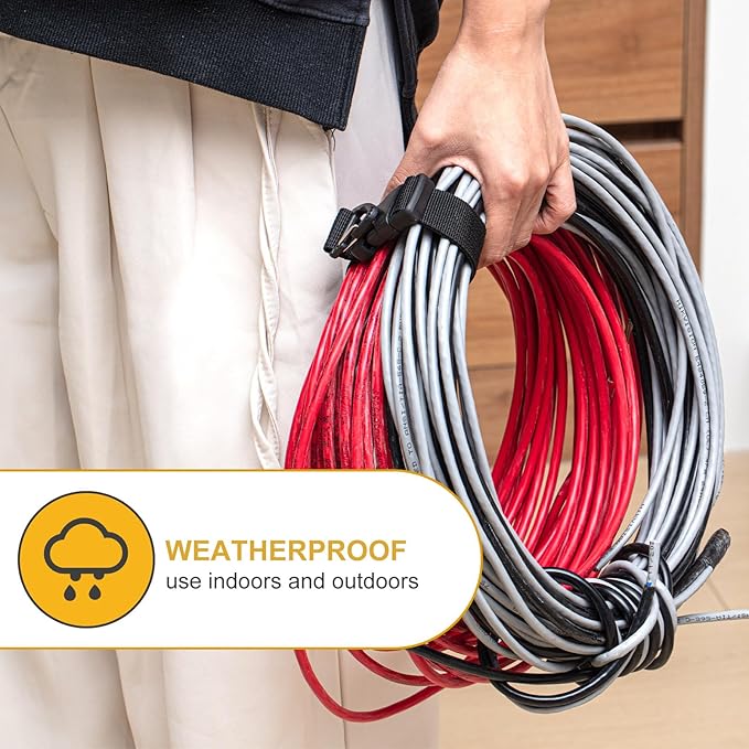 6 Pack 17 Inch Adjustable Extension Cord Holder Organizer - Image 4