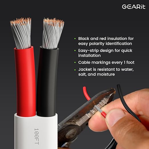 GEARit 8 Gauge Marine Wire, 8/2 AWG Marine Grade Tinned Copper Oxygen Free - Image 2