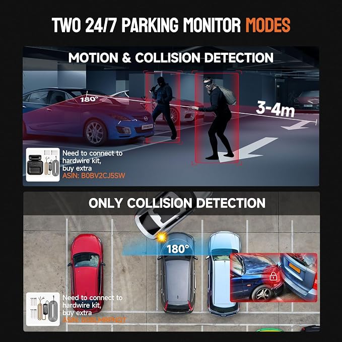 360° Dash Cam Front and Rear Inside, 4 Channel Dash Camera - Image 11
