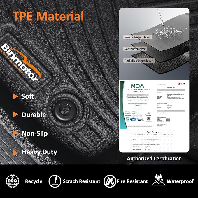 Binmotor-All Weather Floor Mats Cargo Liner Custom Set - Image 6