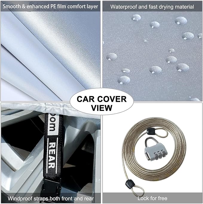 Tecoom Light Shell Waterproof UV-Proof Windproof Design Car Cover - Image 4