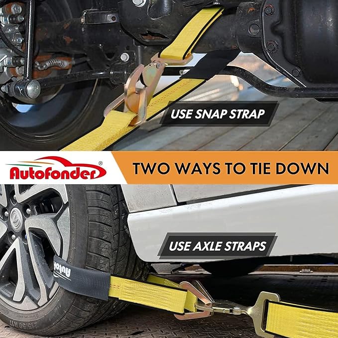 Complete Axle Straps Tie Down Kit 2" x10' Heavy Duty Vehicle Tie Down - Image 4