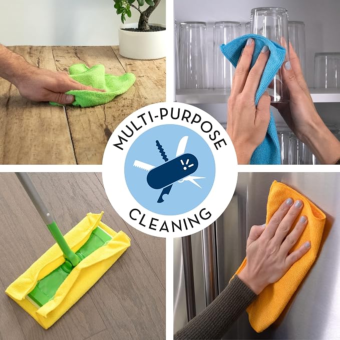 S&T INC. 12 Pack Microfiber Cleaning Cloth, Bulk Towels - Image 4