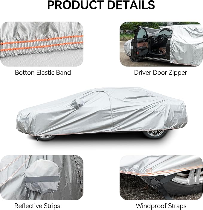 Car Cover Compatible with Dodge Charger 2006-2024/Honda Accord 2001-2024 - Image 5
