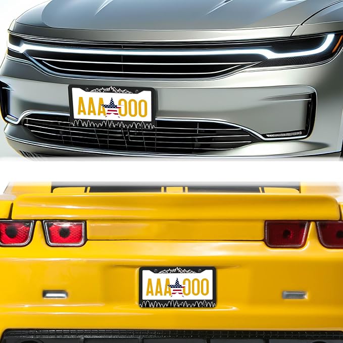 Car Plate Frames Black and White License Plate Bracket The Mountains are - Image 8
