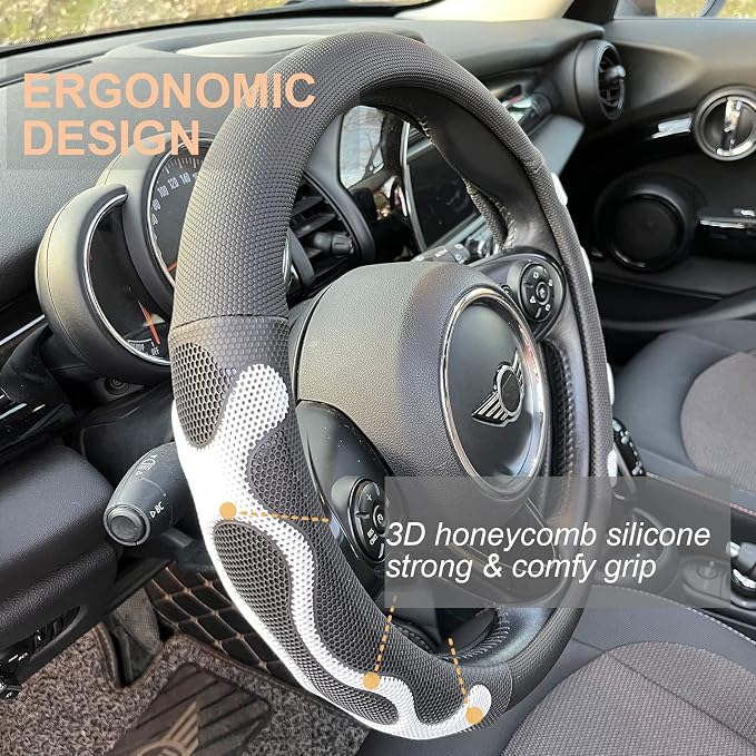 PINCTROT Comfy Grip Steering Wheel Cover, Anti-Slip Design, Universal 14.5-15 - Image 2
