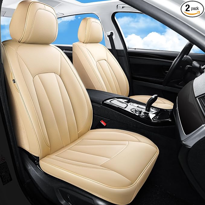 Car Seat Covers, Waterproof Seat Covers Front Pair, Leather Car Seat Covers by CarLuxor