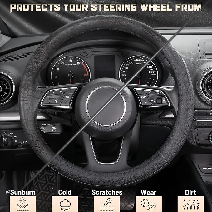 SEG Direct Car Steering Wheel Cover Universal Standard Size 14.5-15 inch - Image 4