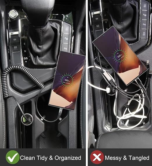 USB Type C Charger Cable Fast Charging, Coiled USB A to Type C Charger Cord - Image 5