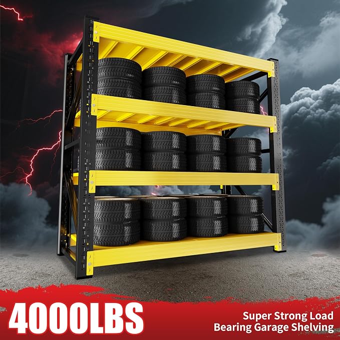 4000LBS Garage Shelving 48" W Garage Shelving Heavy Duty 4-Tier Metal Storage - Image 4