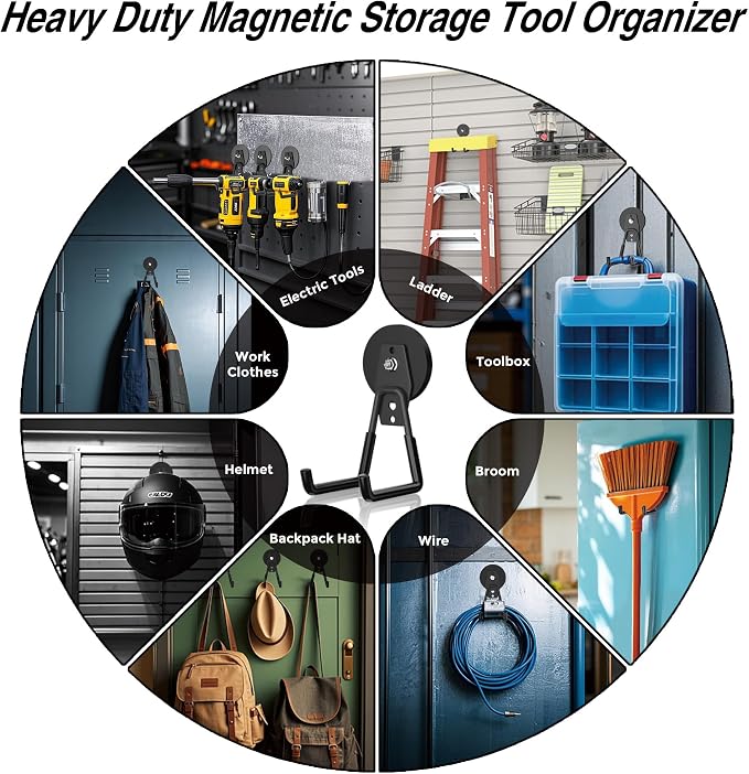 Heavy Duty Storage Magnetic Utility Hooks Large Garage Strong Extra Magnet - Image 4