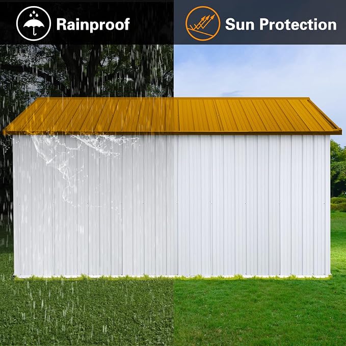 10x12 FT Outdoor Storage Shed, Large Metal Garden Shed - Image 4