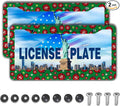 License Plate Frame Red Green License Plate Protector Cute Ladybug and Flowers by Unknown