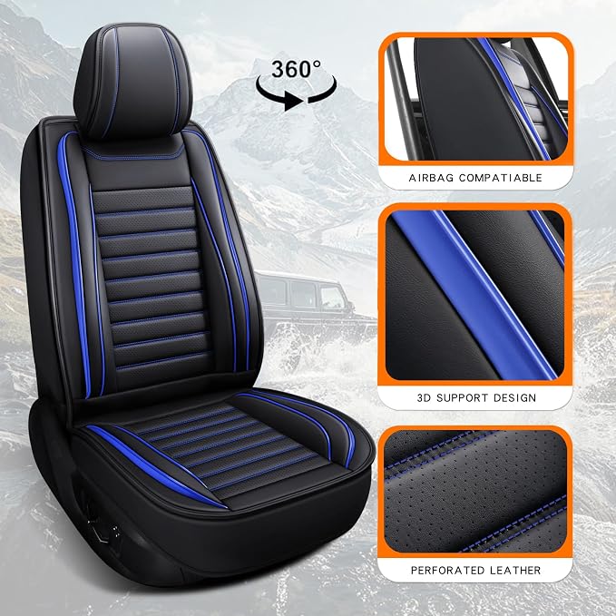 Car Seat Covers Full Set, Universal Faux Leather Car Seat Covers, Waterproof - Image 3