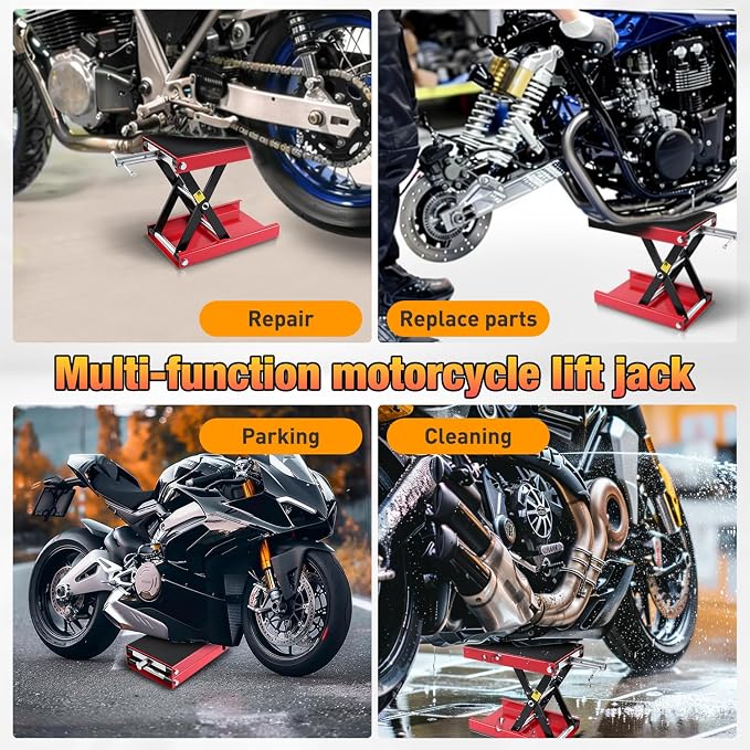 Nilight Motorcycle Lift Jack 1100 LBS Scissor Jack Stand Lift from 3.4" to 14.2" - Image 8