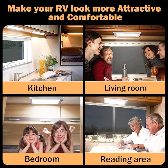 2 Pack RV Lights Interior, 3 Color RV LED Super Bright Fixture, 12V RV Ceiling - Image 7