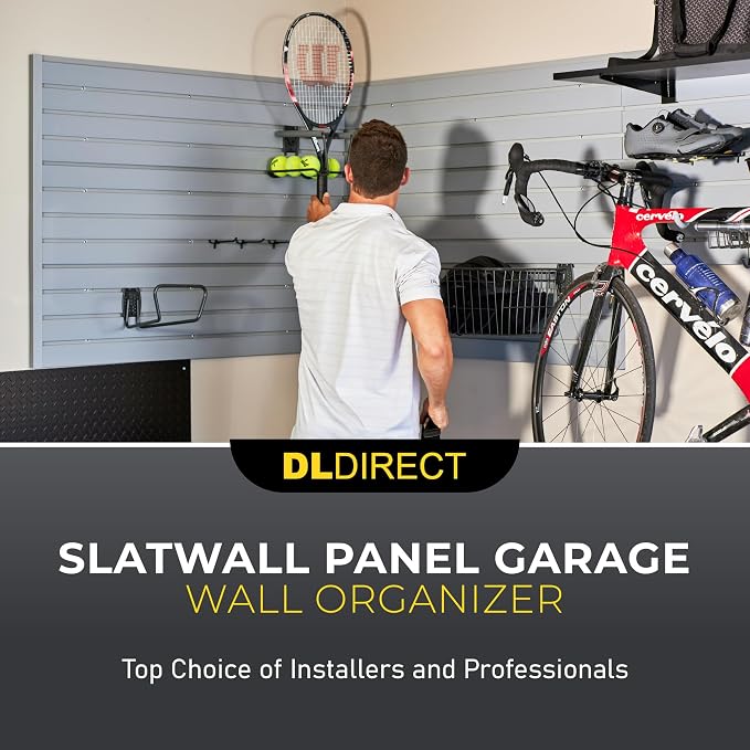 4'H x 8'W Slatwall Panel Garage Wall Organizer: Heavy Duty Wall Mounted PVC - Image 2