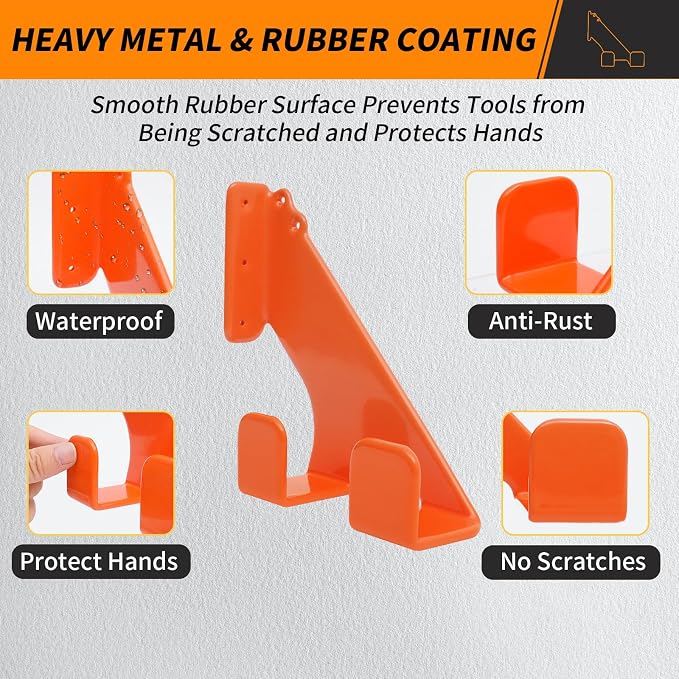 Chainsaw Holder Wall Mount, 2 Pack Heavy Duty Chainsaw Hanger - Image 4