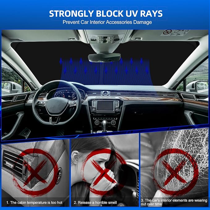 Windshield Sun Shade for Ch-evro-let Colorado 2023-2025 2026 Foldable Sunshade - Image 4