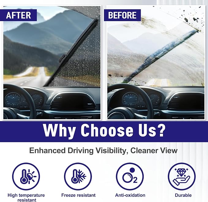 AJK 22 22 and 13 inch Wiper Blades, Premium All Season 3 Pack Driver Side and - Image 6