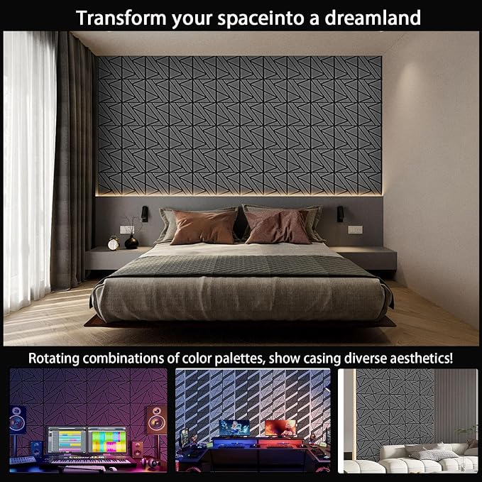 16 Pack Self-Adhesive Soundproof Wall Panels, 1.2lb/ft³ High Density, Thicker - Image 5