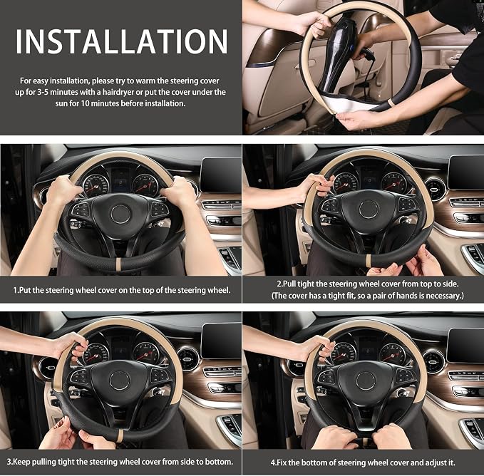 COFIT Breathable Car Steering Wheel Cover 16 inch Auto Universal Leather Wrap - Image 6